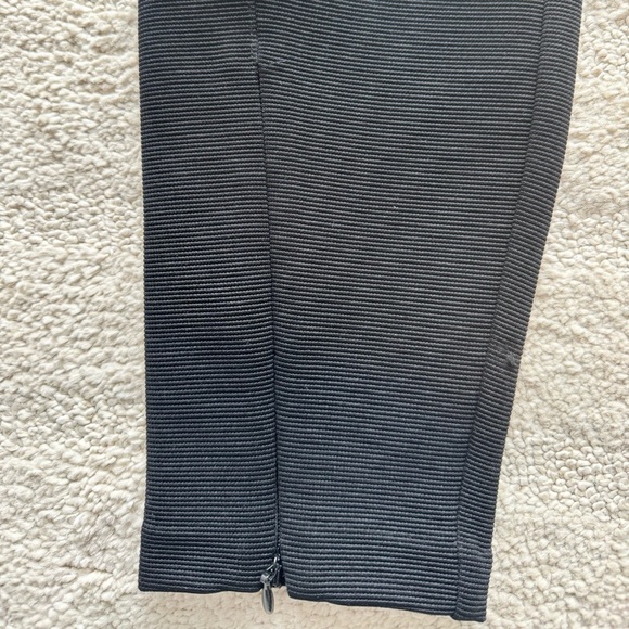 H&M Black High Waist Ribbed Pants with Zipper Detail at Ankles - Picture 6 of 6